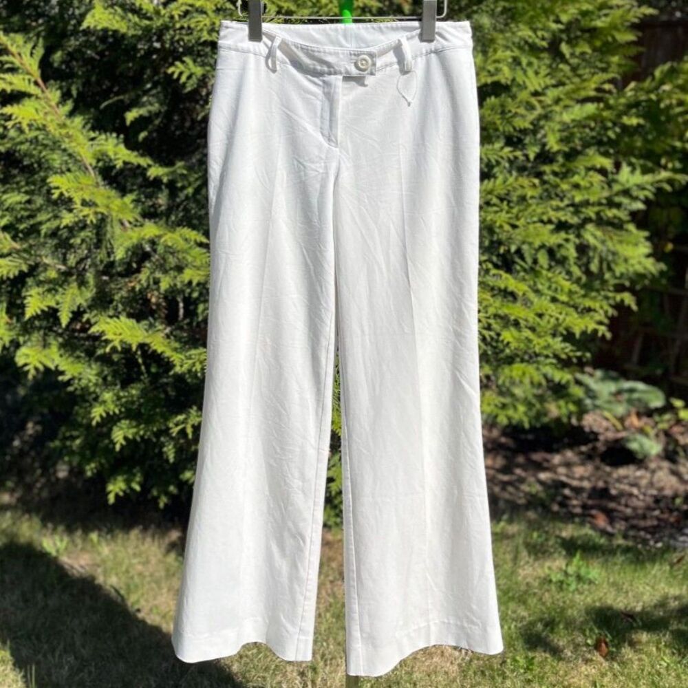 CAbi Lauren Dress Pants Wide Leg Trousers Cream White Old Money